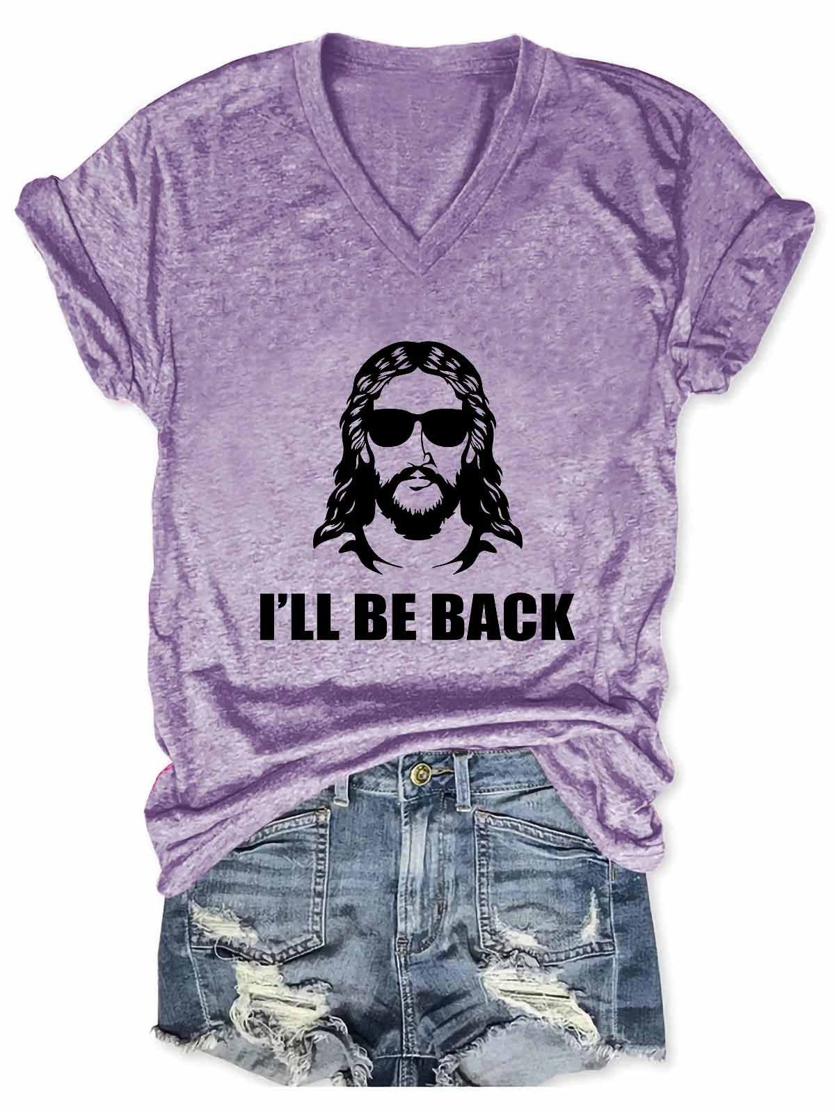 Women's Jesus I’ll Be Back V-Neck T-Shirt
