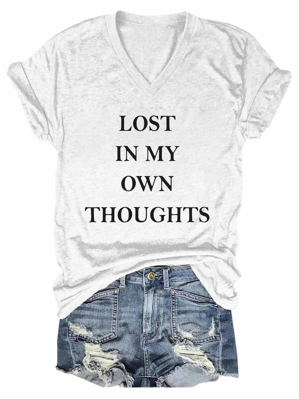 Women's Lost In My Own Thoughts V-Neck T-Shirt