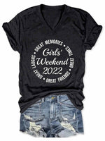 Women's Girls' Weekend 2022 V-Neck T-Shirt