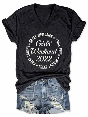 Women's Girls' Weekend 2022 V-Neck T-Shirt