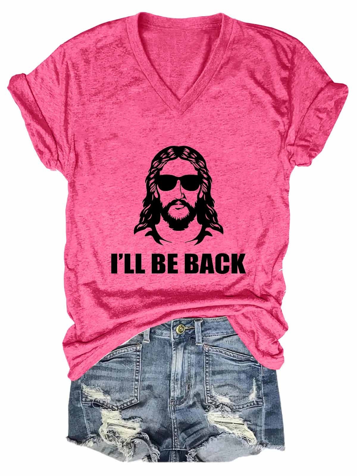 Women's Jesus I’ll Be Back V-Neck T-Shirt